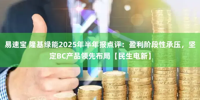 易速宝 隆基绿能2025年半年报点评：盈利阶段性承压，坚定BC产品领先布局【民生电新】